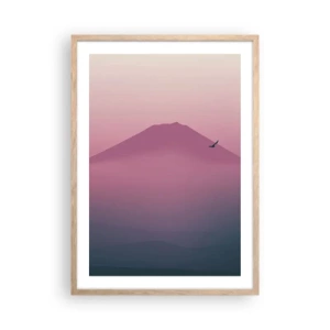 Plakát v rámu světlý dub - Poutníci nad oblaky - 50x70 cm