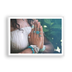 Plakát v bílém rámu - Vítejte v centru bytí - 100x70 cm