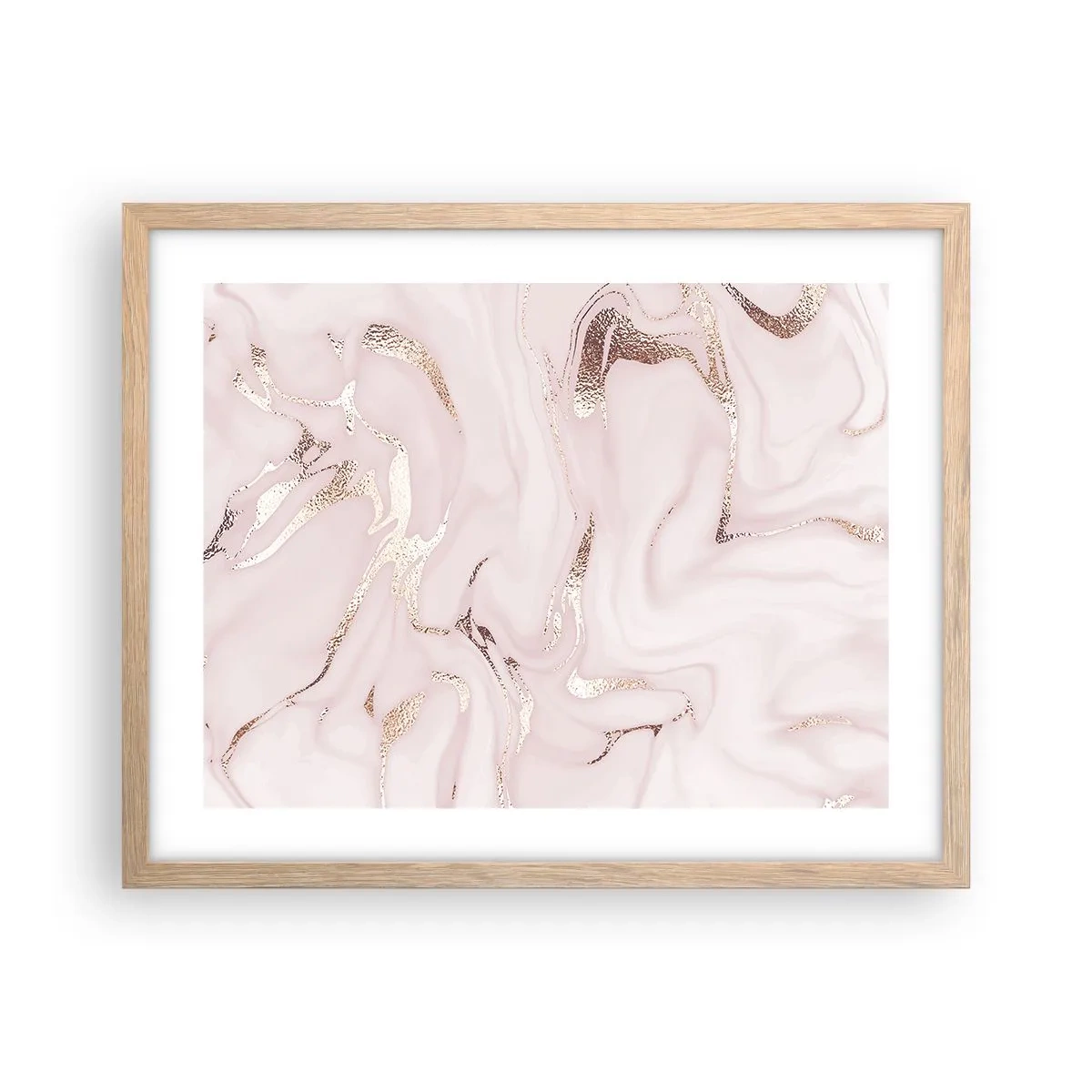Plakát v rámu světlý dub - V růžovém šílenství - 50x40 cm