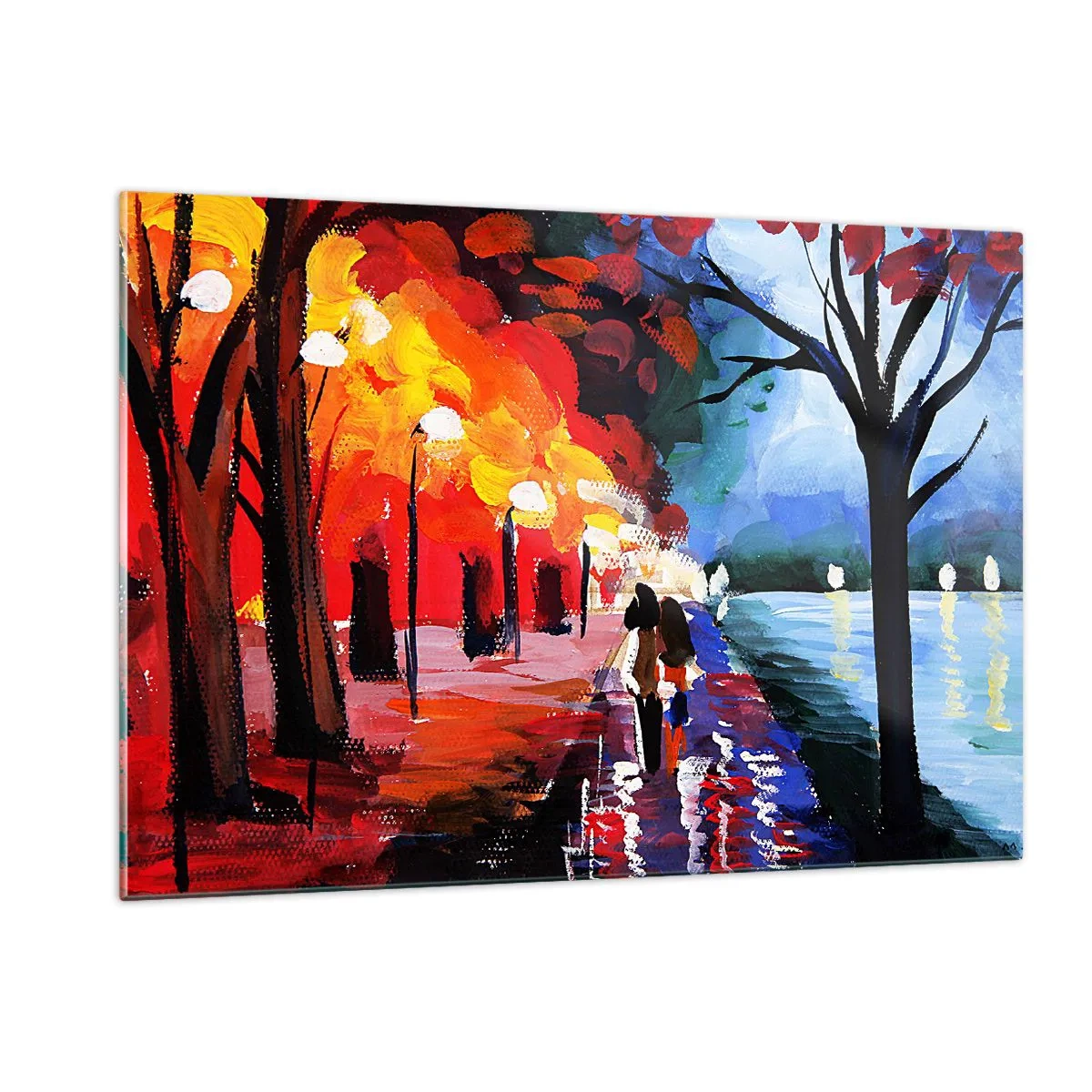 Obraz na skle - Žhavý podzim v parku - 120x80 cm