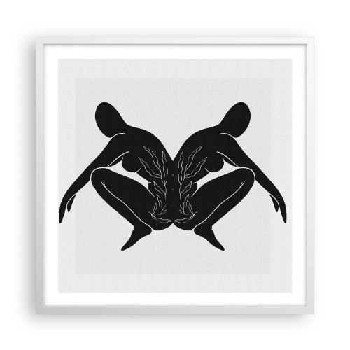 Plakát v bílém rámu - Společná duše - 60x60 cm