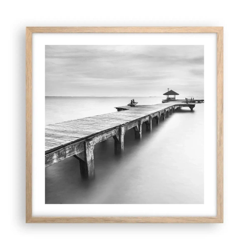 Plakát v rámu světlý dub - Daleko od nás - 50x50 cm