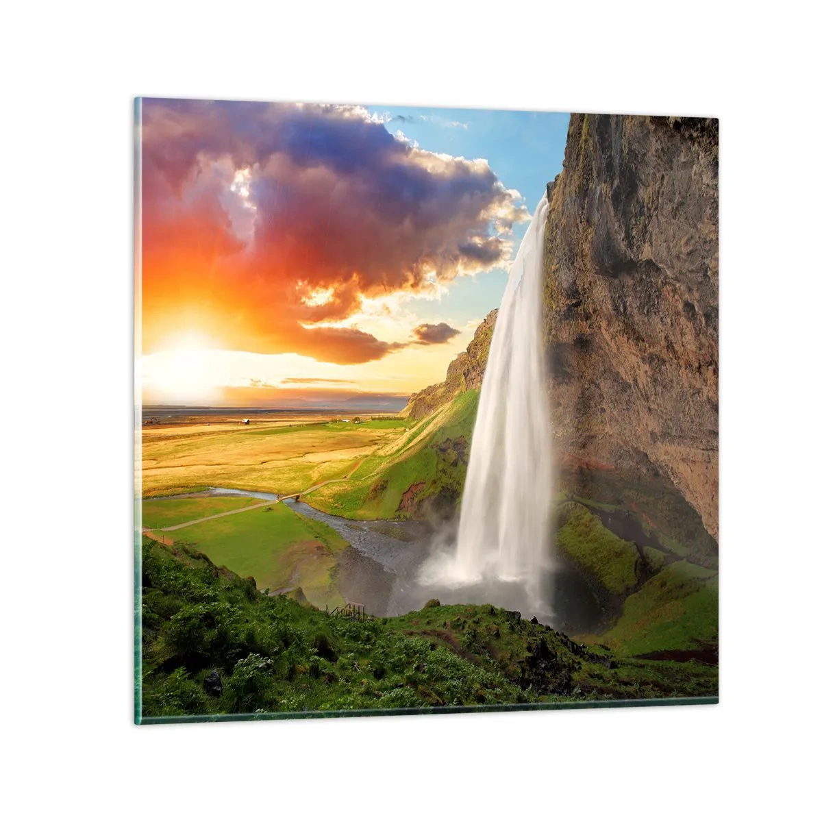 Obraz na skle - Vrchol islandského léta - 60x60 cm