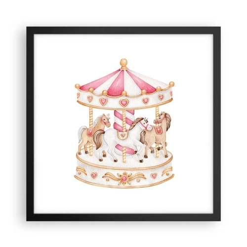 Plakát v černém rámu - Sladký svět dětství - 40x40 cm