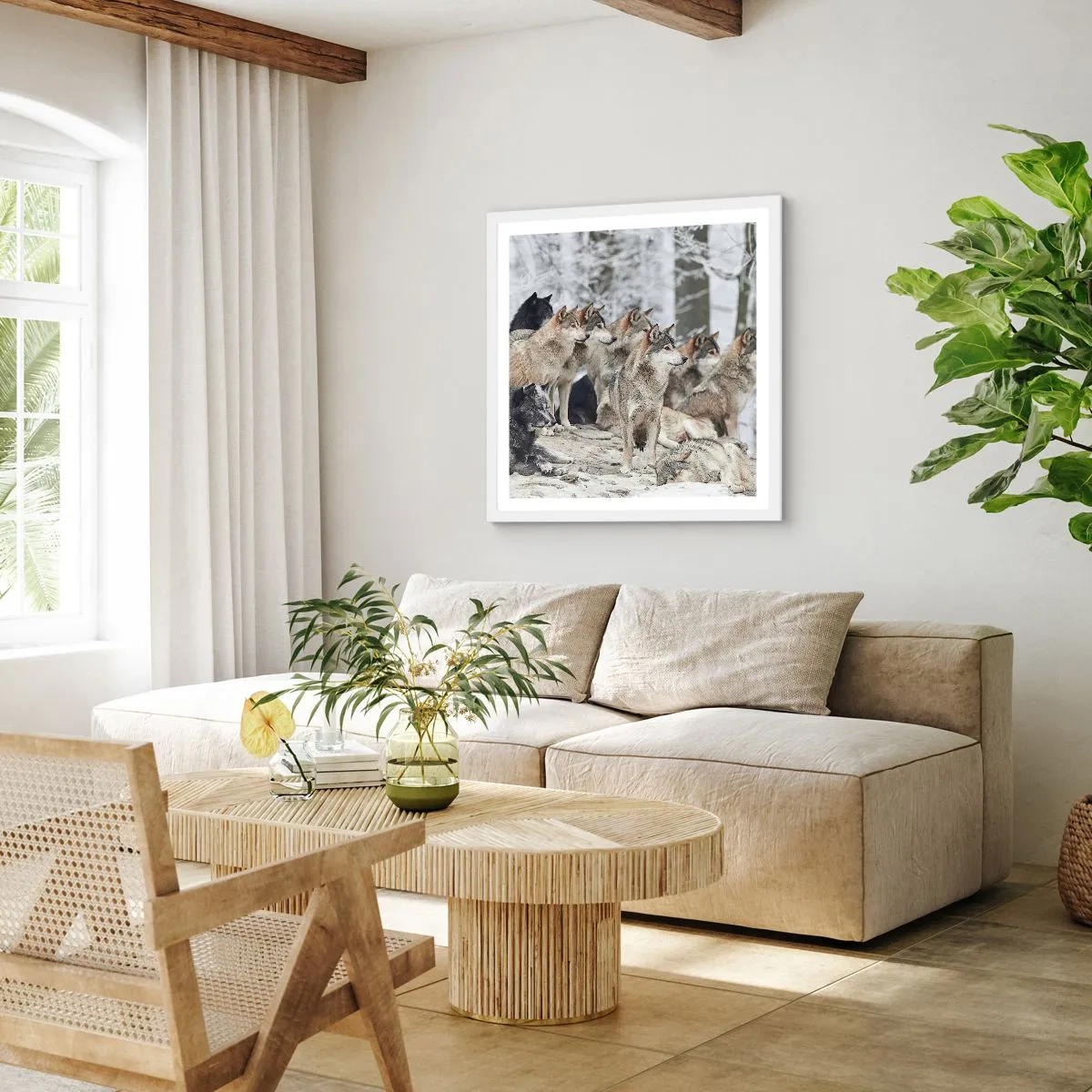 Plakát v bílém rámu - Rodina a přátelé - 60x60 cm