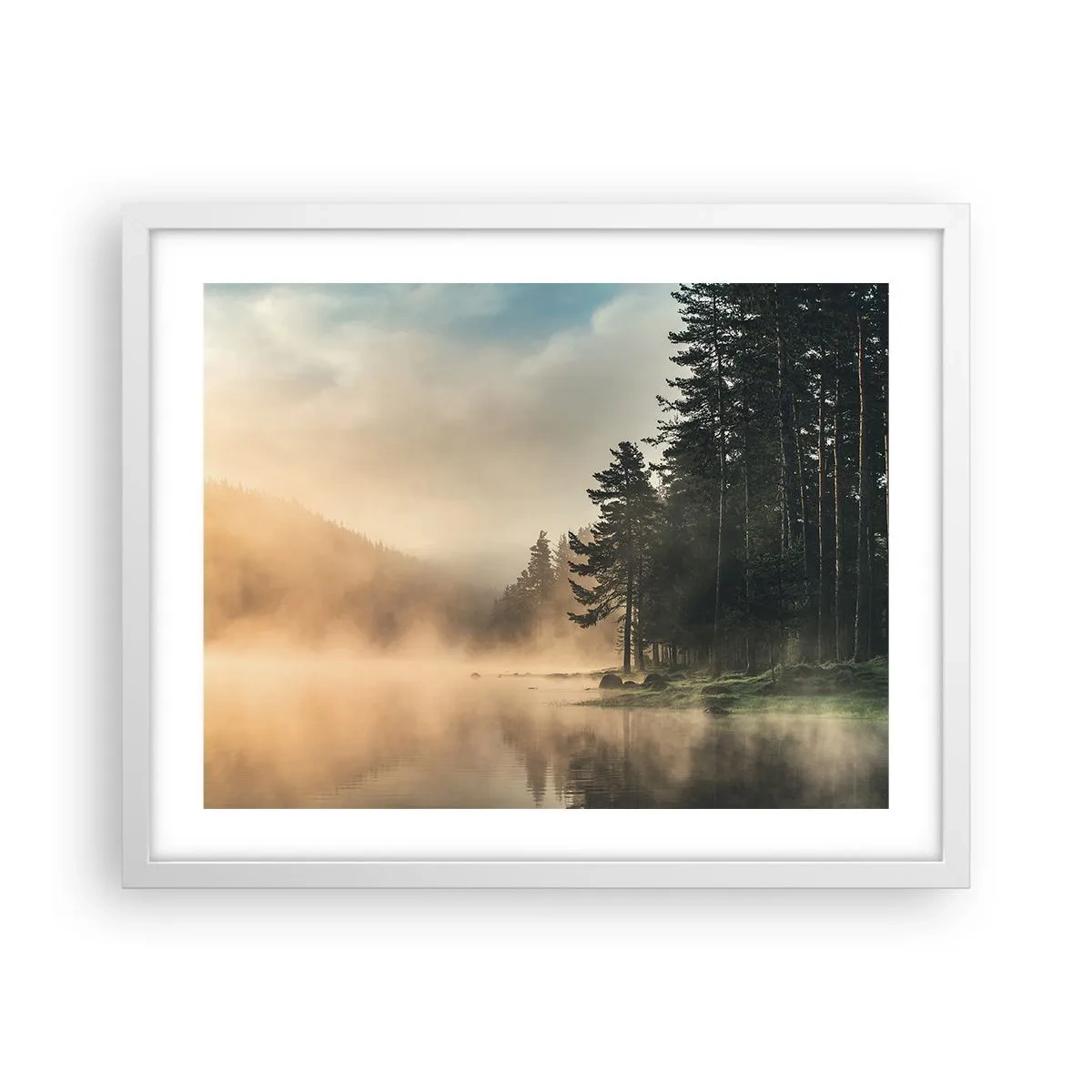 Plakát v bílém rámu - Zrození dne - 50x40 cm