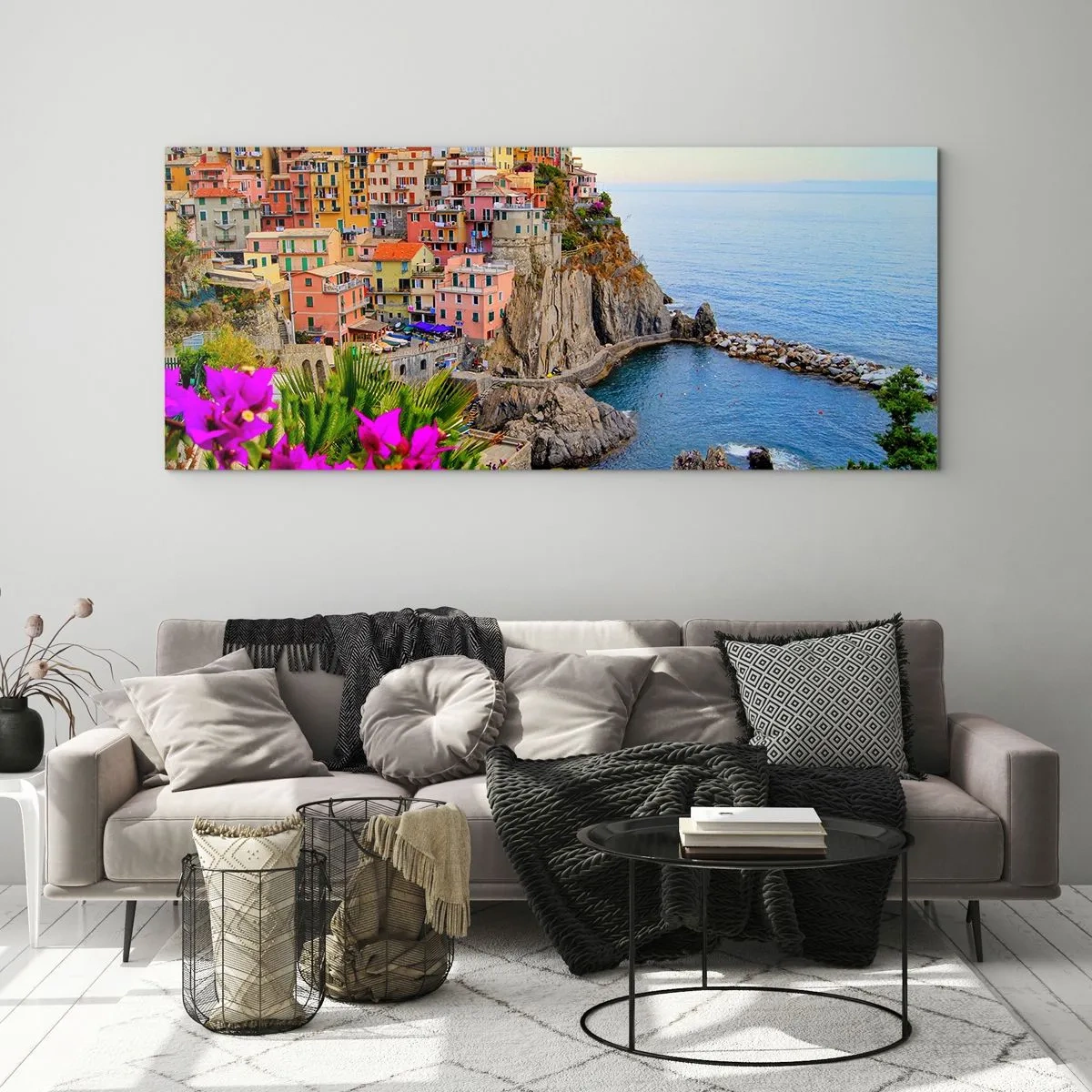 Obraz na skle - Usměvavé město - 100x40 cm