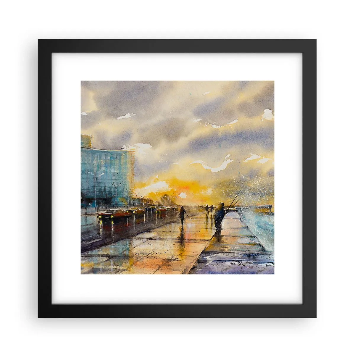 Plakát v černém rámu - Život na pobřeží - 30x30 cm