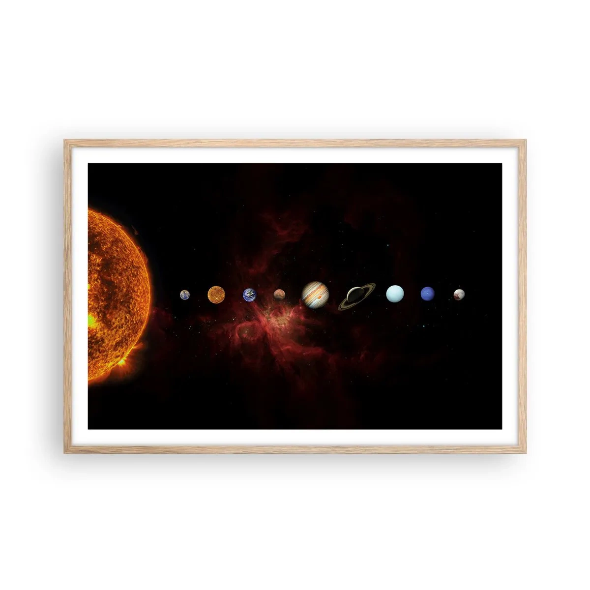 Plakát v rámu světlý dub - Naše čtvrť - 91x61 cm