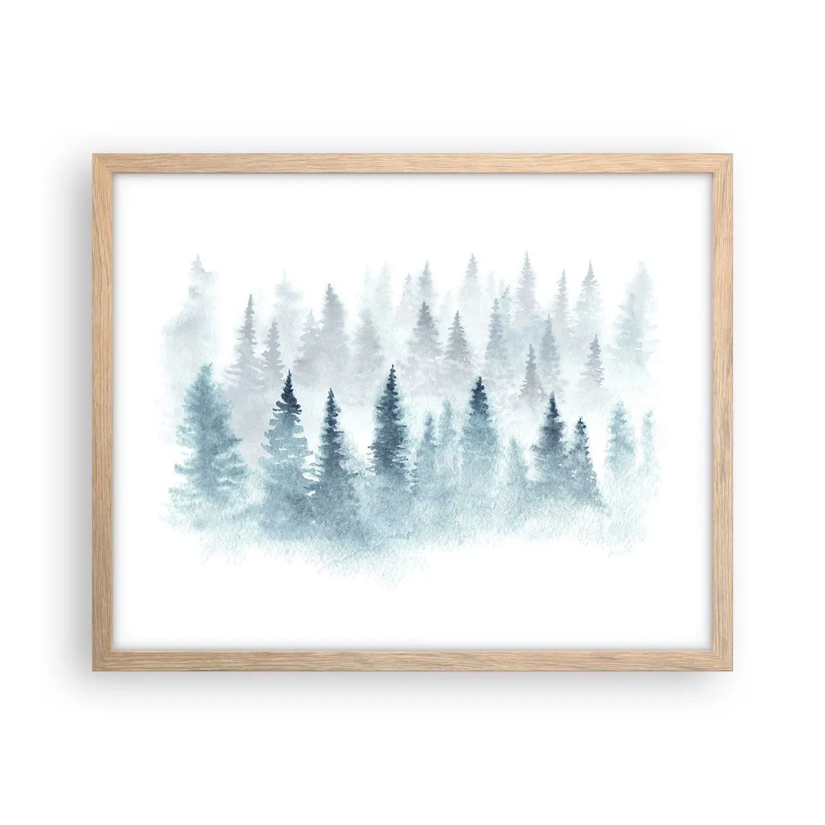Plakát v rámu světlý dub - Zahalené mlhou - 50x40 cm