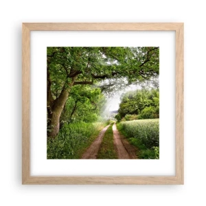 Plakát v rámu světlý dub - Et in Arcadia ego - 30x30 cm