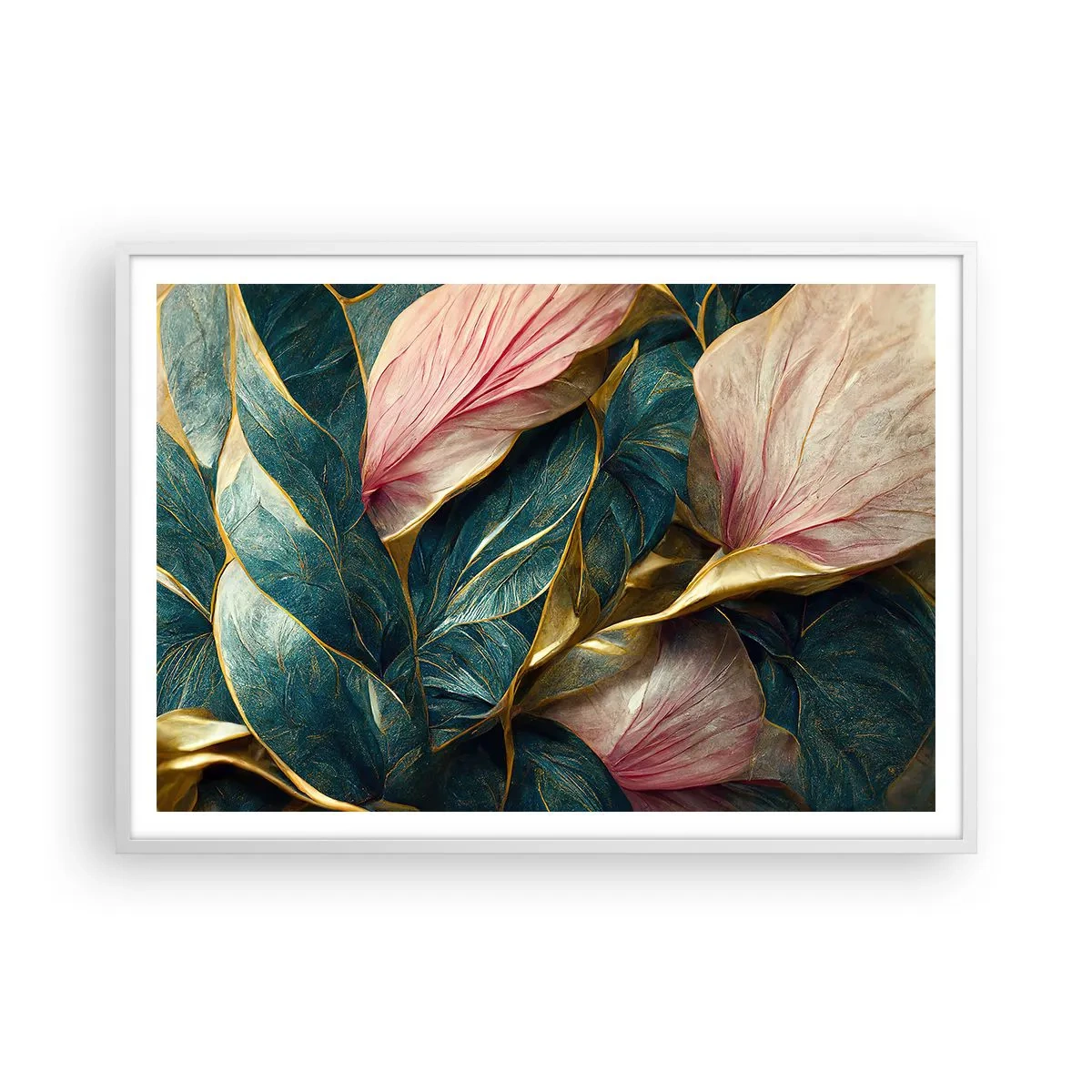 Plakát v bílém rámu - Přirozená elegance a styl - 100x70 cm