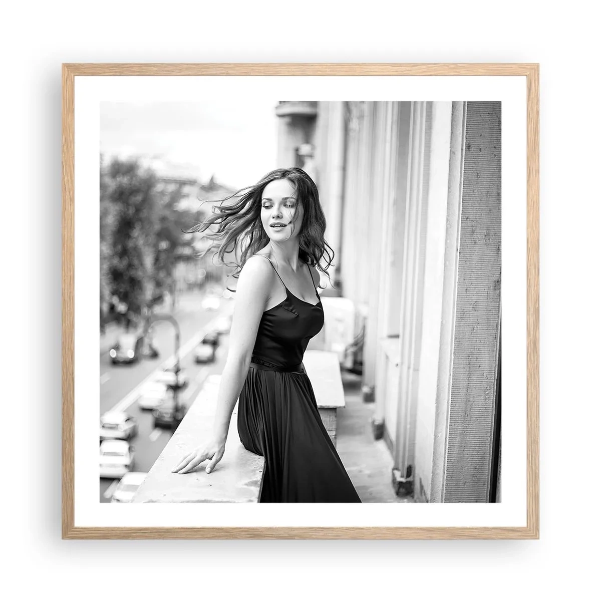 Plakát v rámu světlý dub - Určitě Pařížanka - 60x60 cm