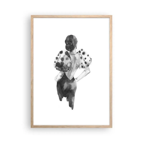 Plakát v rámu světlý dub - Prošla kolem - 50x70 cm