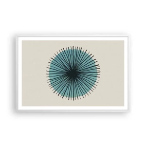 Plakát v bílém rámu - Zářící modrá - 91x61 cm