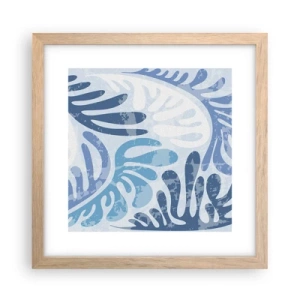 Plakát v rámu světlý dub - Modré kapradí - 30x30 cm
