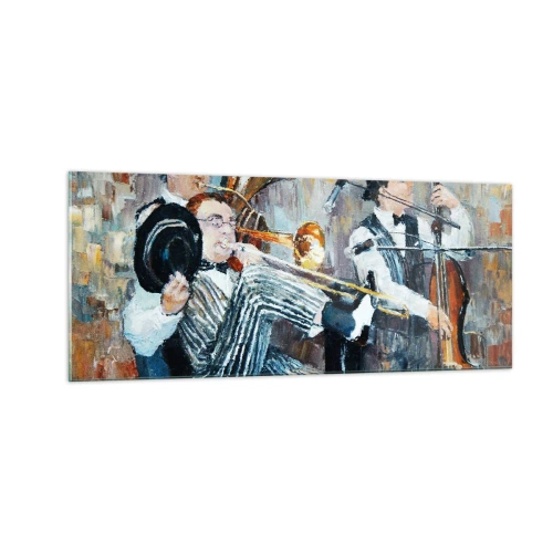 Obraz na skle - Celý tento jazz - 100x40 cm
