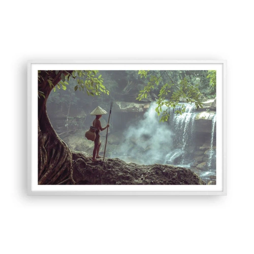 Plakát v bílém rámu - Spřátelený s přírodou - 91x61 cm