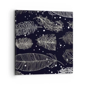 Obraz na plátně - Krajka s peřím - 70x70 cm