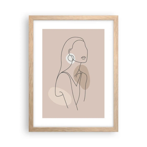 Plakát v rámu světlý dub - Dívčí ikona - 30x40 cm