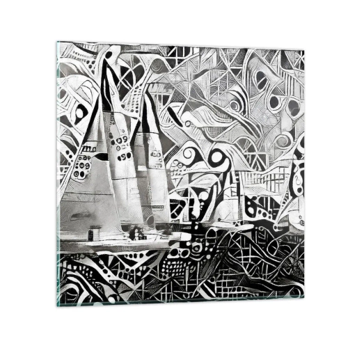 Obraz na skle - Mezi vlnami - 70x70 cm