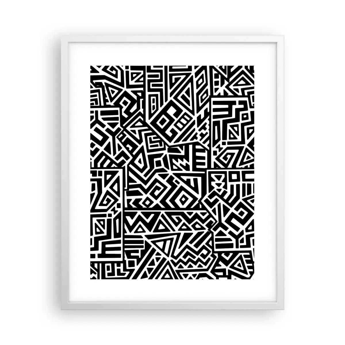 Plakát v bílém rámu - Předkolumbovská kompozice - 40x50 cm