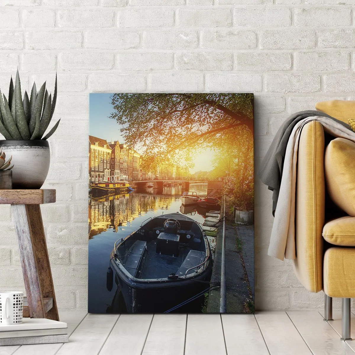 Obraz na plátně - Ráno v Amsterdamu - 45x80 cm