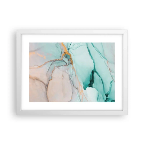 Plakát v bílém rámu - Tanec tvarů a barev - 40x30 cm