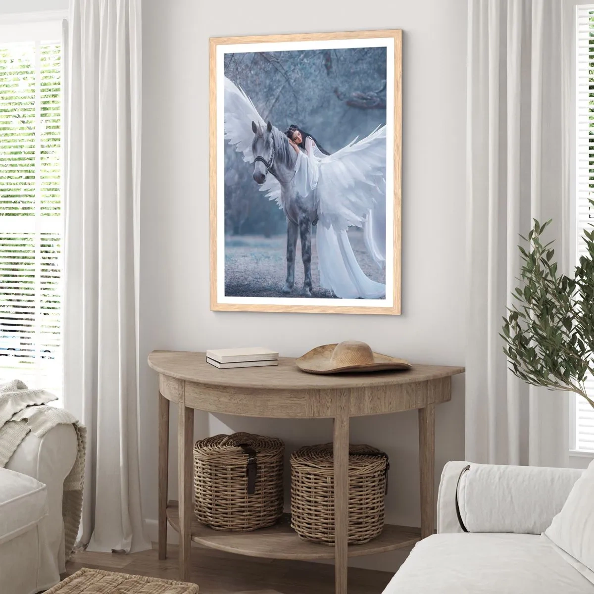 Plakát v rámu světlý dub - Nadšený okamžik - 70x100 cm
