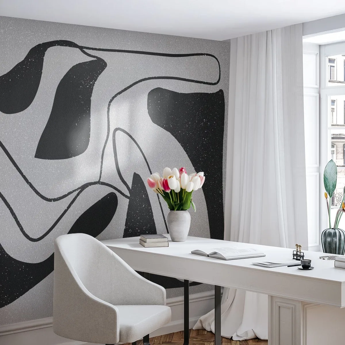 Fototapeta Premium Canvas - Abstraktní hra v labyrintu - Boho, Minimalismus, Kus - 300x210 cm