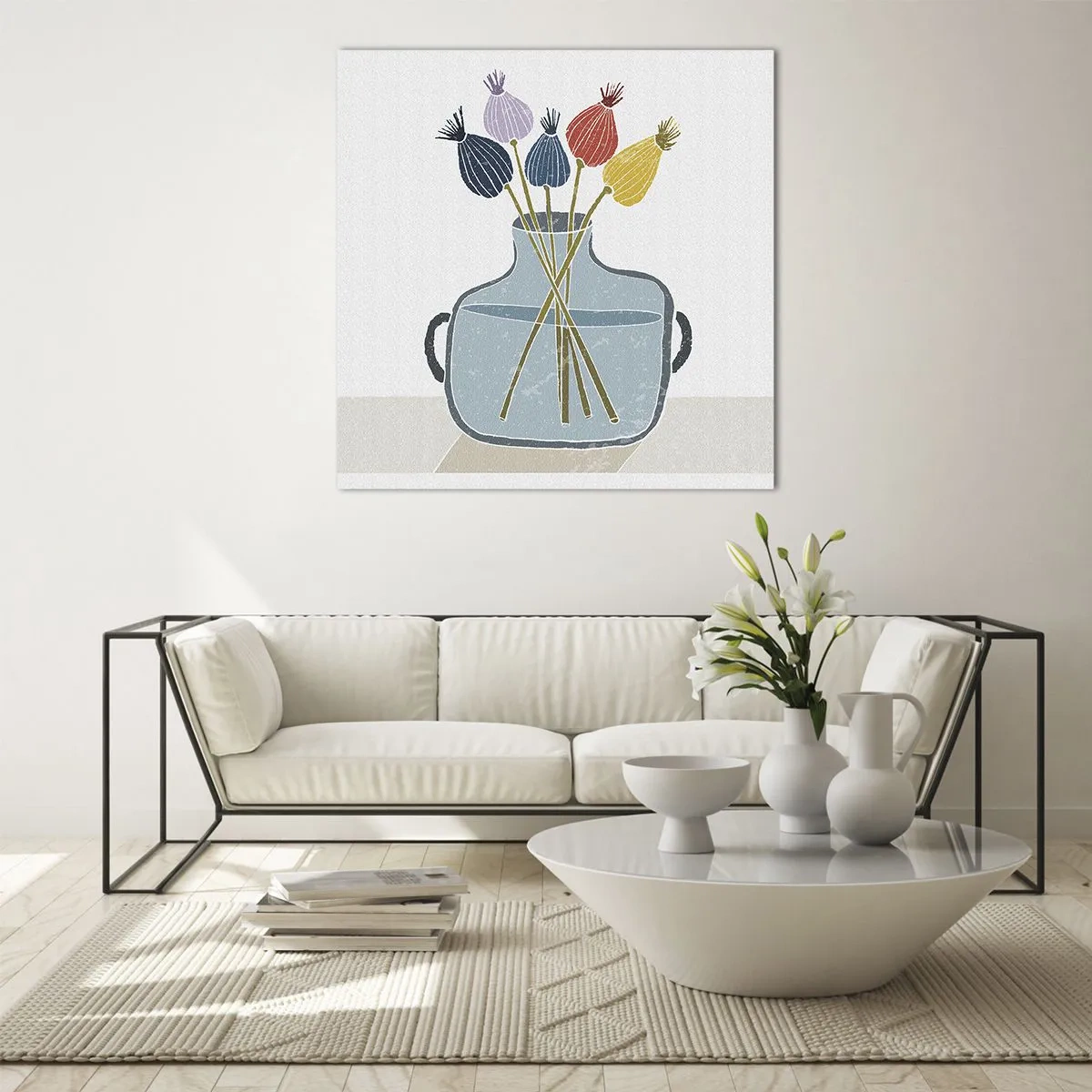 Obraz na skle - Makové květy - 40x40 cm