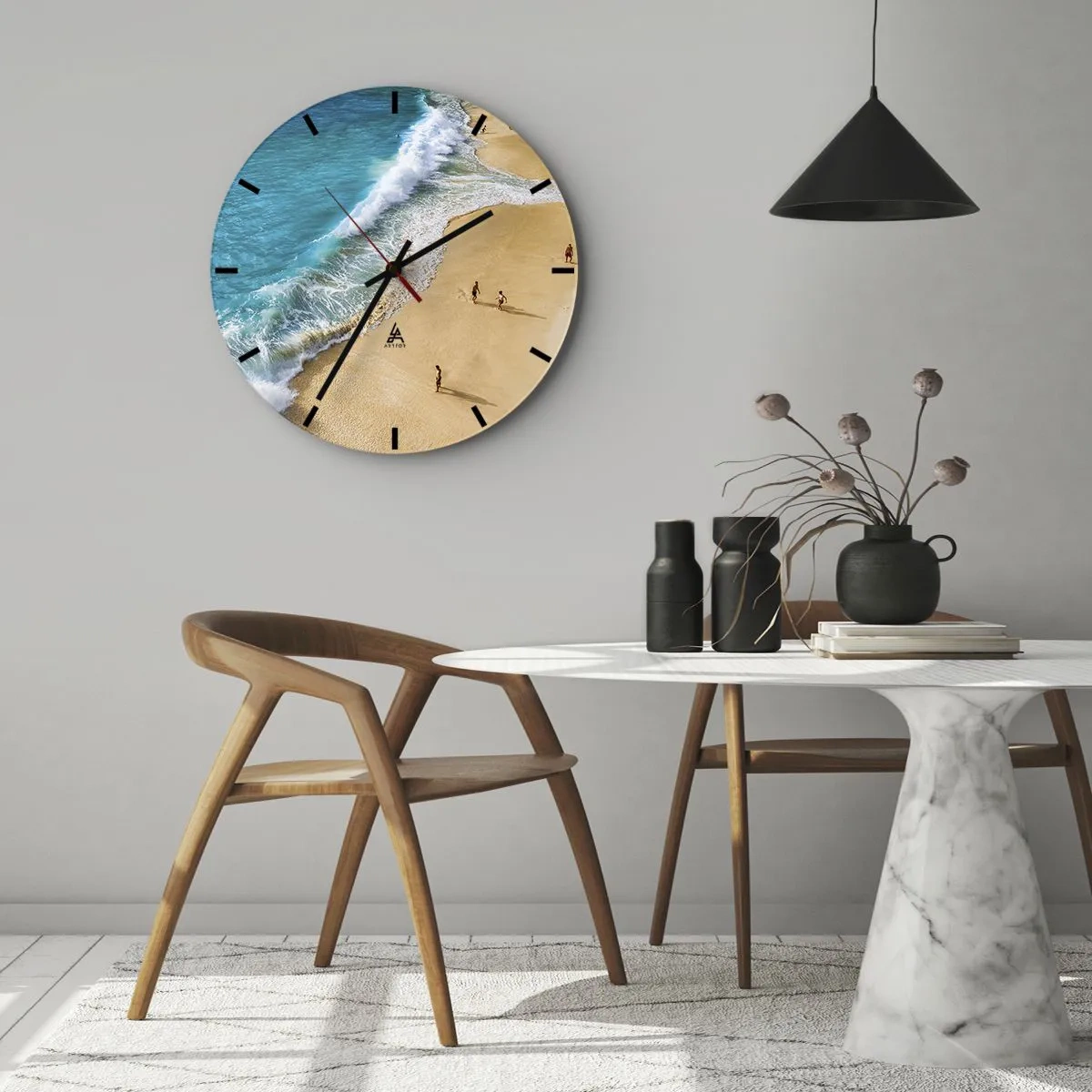 Nástěnné hodiny - A pak slunce, pláž… - 40x40 cm