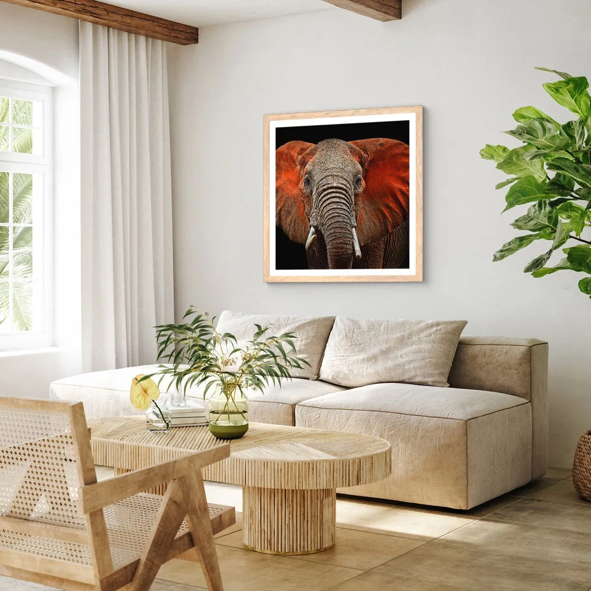 Plakát v rámu světlý dub - Jsem divoký, a ty? - 60x60 cm