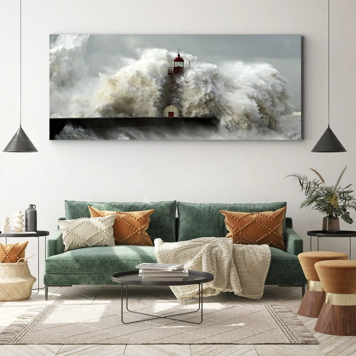 Obraz na plátně - Hněv oceánu - 100x40 cm