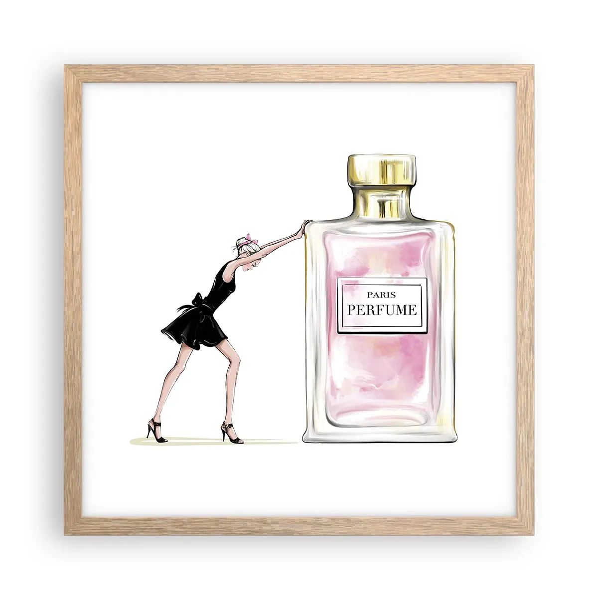 Plakát v rámu světlý dub - Podstata ženskosti - 40x40 cm