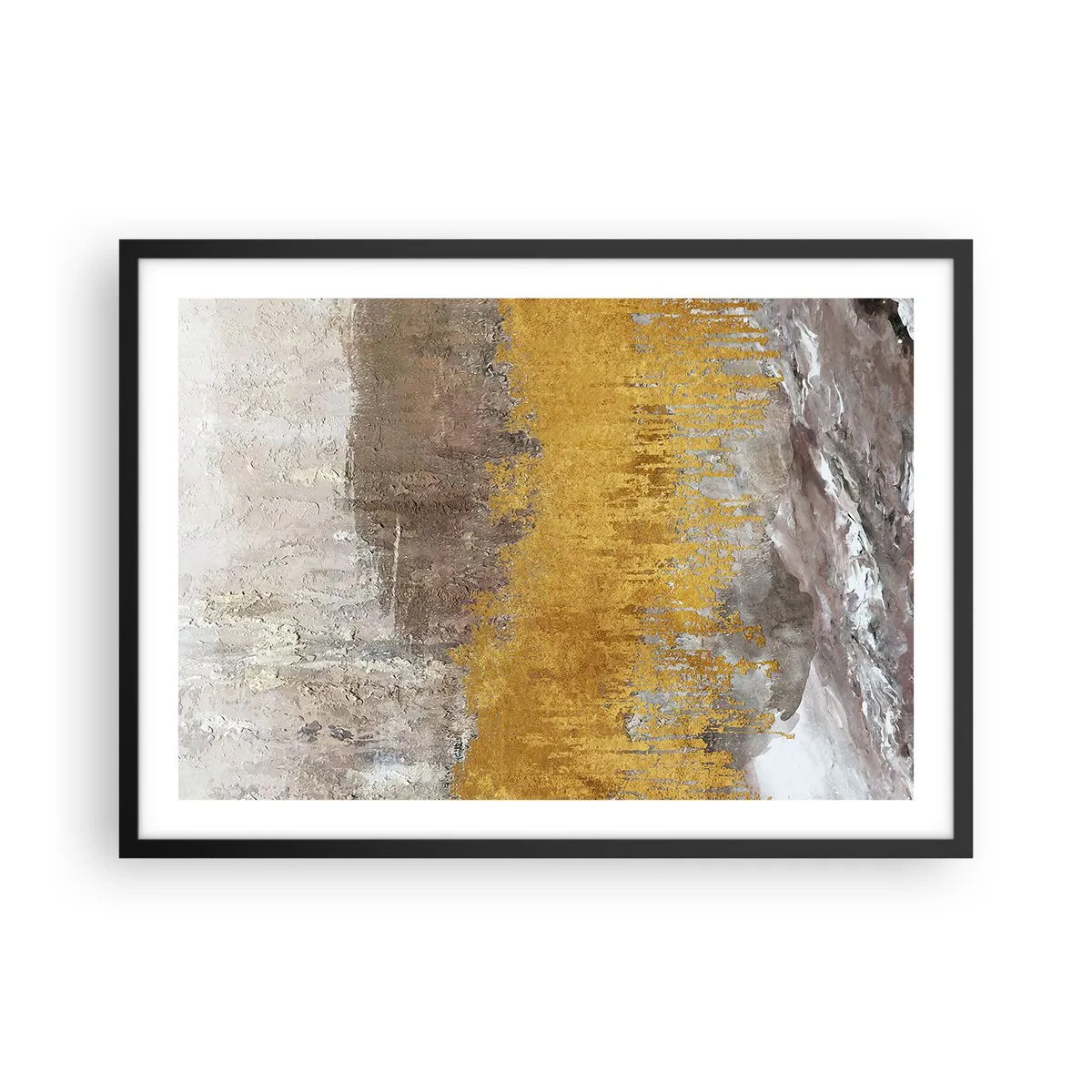 Plakát v černém rámu - Zlatistý závan - 70x50 cm
