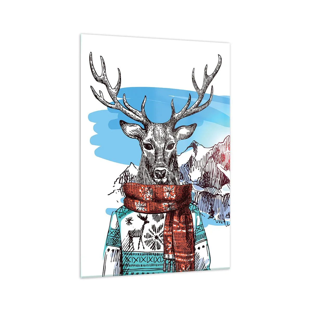 Obraz na skle - Ani jelen nemrzne - 70x100 cm