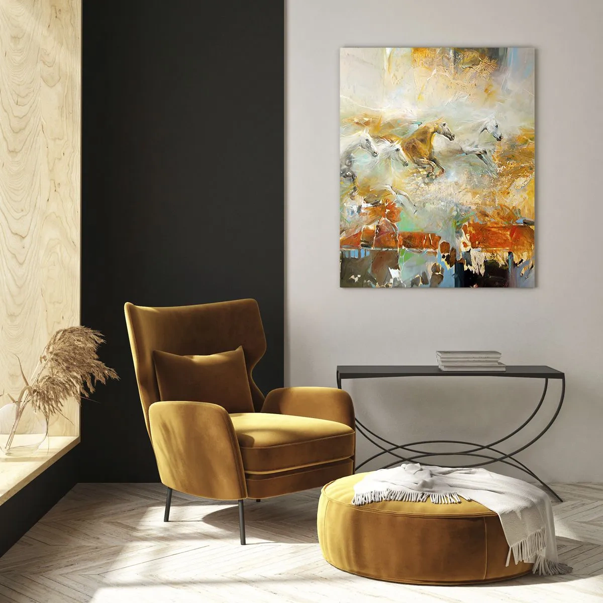 Obraz na skle - Cválá světlem - 50x70 cm