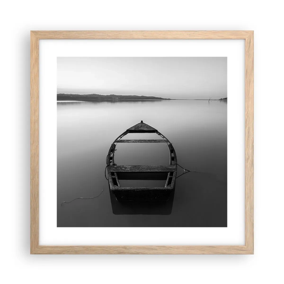 Plakát v rámu světlý dub - Stesk a melancholie - 40x40 cm