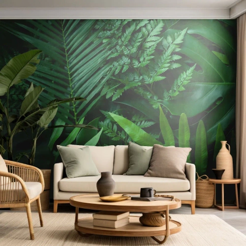 Fototapeta na míru Standard Eco - Objaté v zeleni - Exotická rostlina, Palmový list, List Monstera
