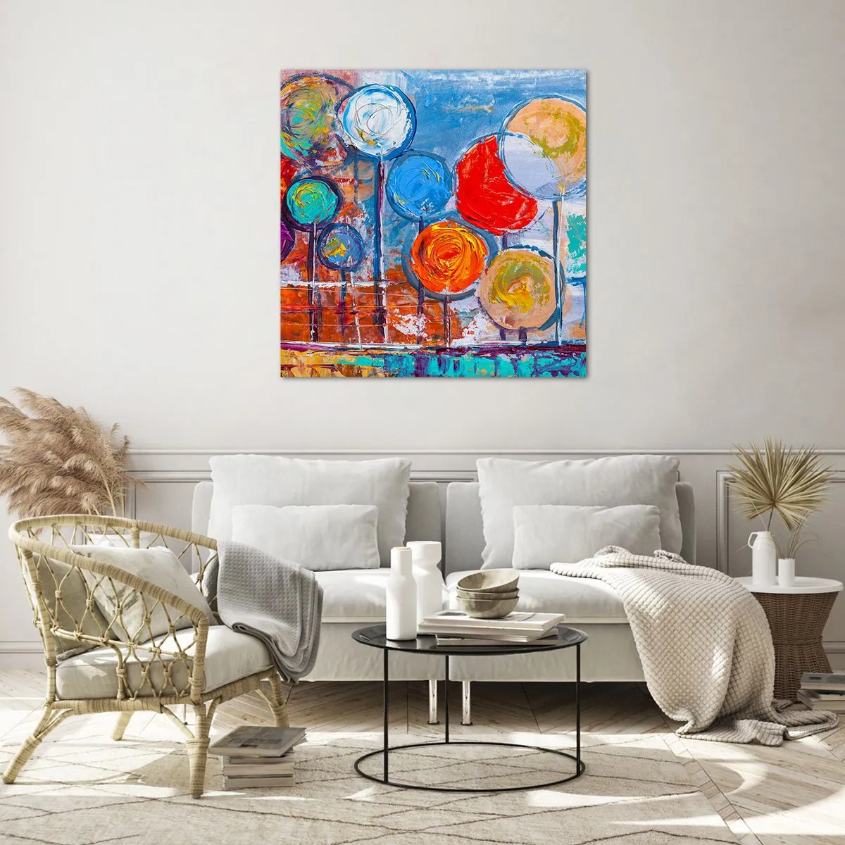 Obraz na skle - Zázraky na tyči - 40x40 cm