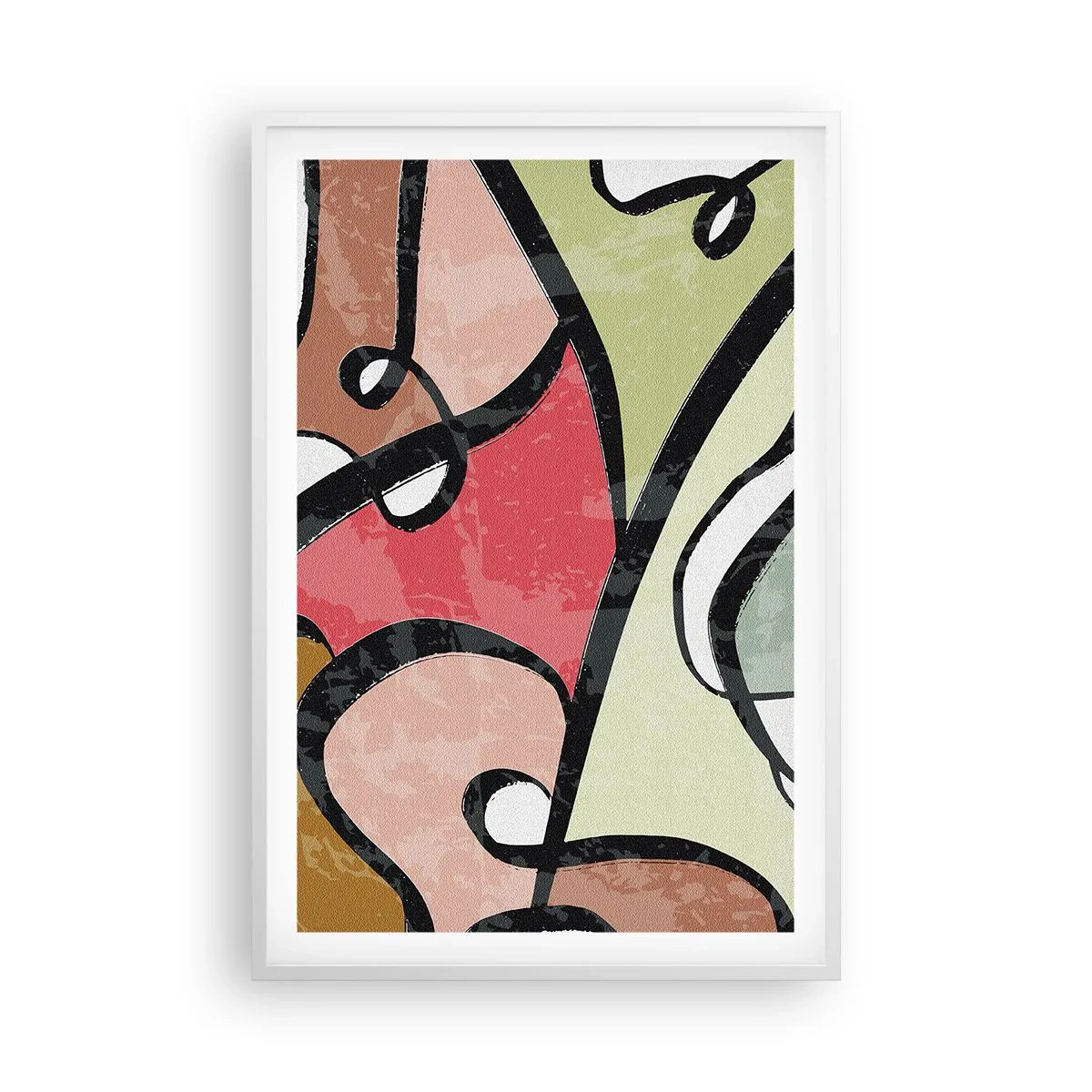 Plakát v bílém rámu - Piruety uprostřed barev - 61x91 cm