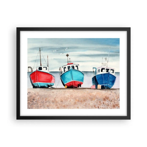 Plakát v černém rámu - Připravené na úlovek - 50x40 cm