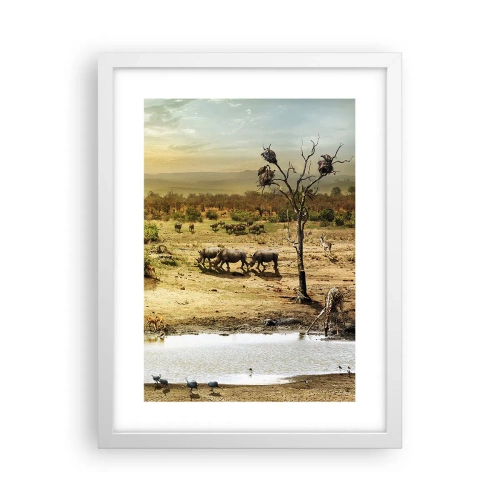 Plakát v bílém rámu - „Z ráje opět pramenila řeka…“ - 30x40 cm