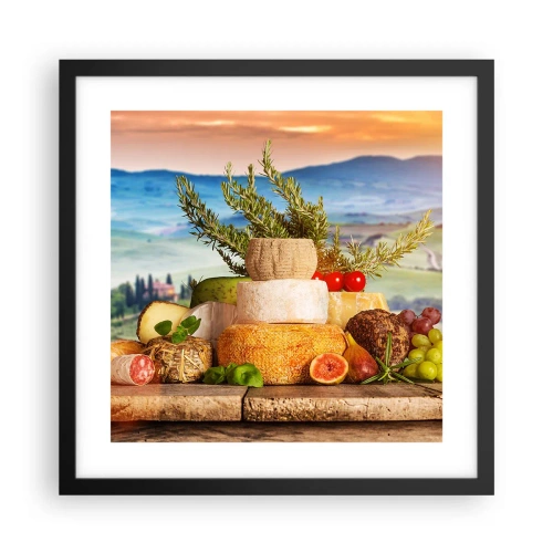 Plakát v černém rámu - Italská radost ze života - 40x40 cm