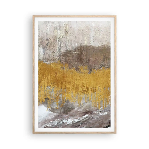 Plakát v rámu světlý dub - Zlatistý závan - 70x100 cm