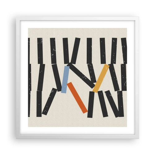 Plakát v bílém rámu - Domino – kompozice - 50x50 cm