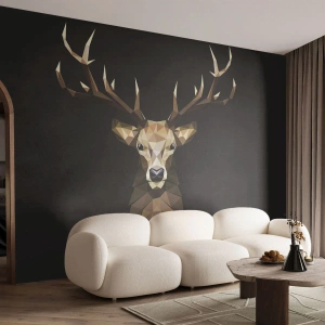 Fototapeta Premium Canvas - Kubistický jelen - Zvířata, Jelen, Grafika - 250x175 cm