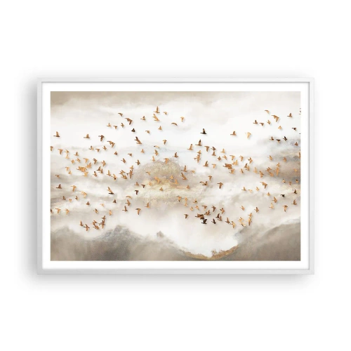 Plakát v bílém rámu - Je čas… - 100x70 cm