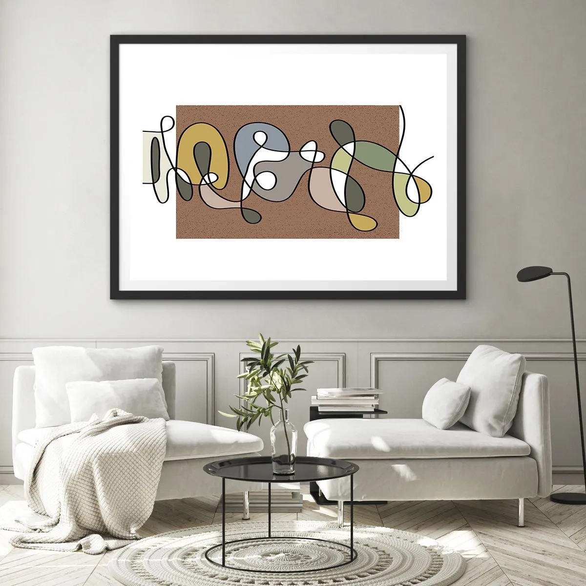 Plakát v černém rámu - Abstrakce, která stojí za úsměv - 100x70 cm